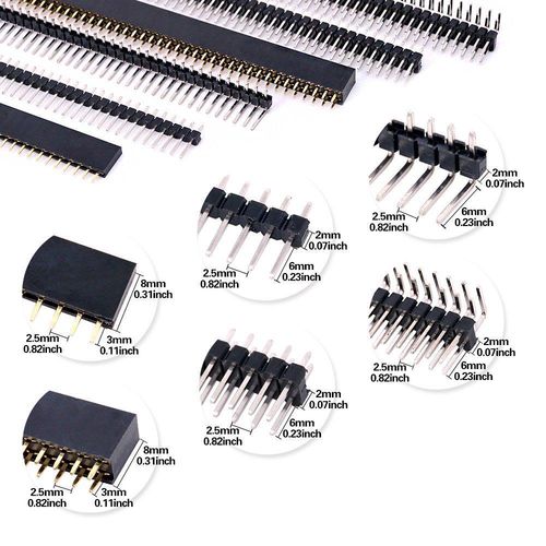 112Pcs 2.54mm Male and Female Pin Header Connector Assortment Kit, 100pcs Shield — image 3
