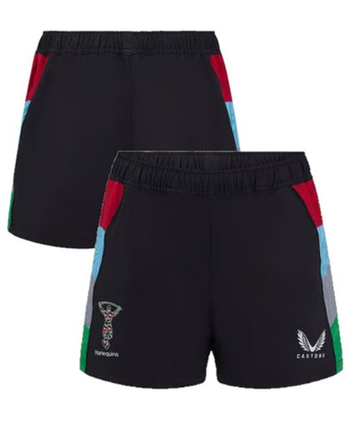 Harlequins Kid's Rugby Shorts Castore Black Home Shorts - New