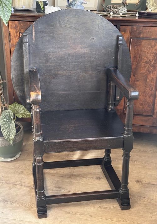 Antique MONK wooden METAMORPHIC chair table hallway solid oak CENTRE Table c1910 — image 4