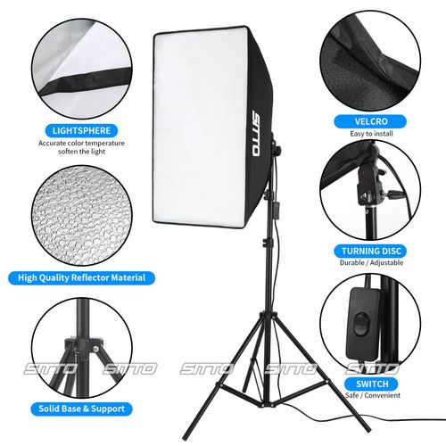 2X 85W Dimmable LED Softbox Lighting Kit Remote Light Stand Photography Studio — image 10