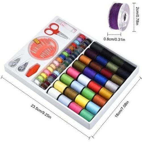 64PCS Sewing Thread Kit Polyester Bobbins Assorted Colors Hand Machine Sewing — image 6