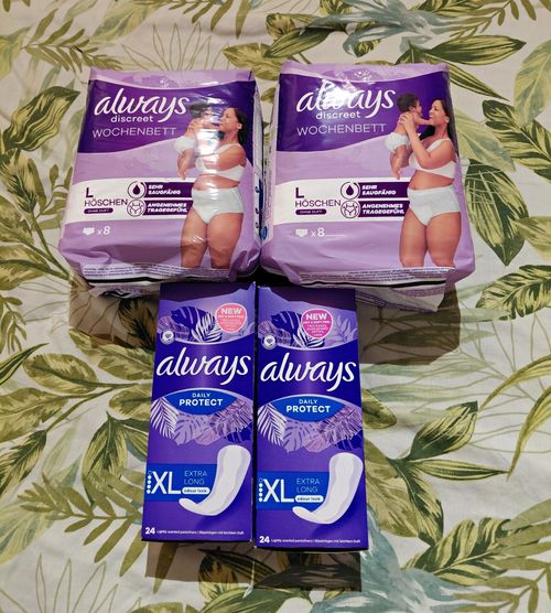 Always Discreet Bundle Postpartum Pants Unscented L ×16 Always Pantyliners x48 — image 1