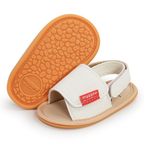 Newborn Baby Boys Girls Leather Pram Shoes Infant Toddler Rubber Summer Sandals — image 6