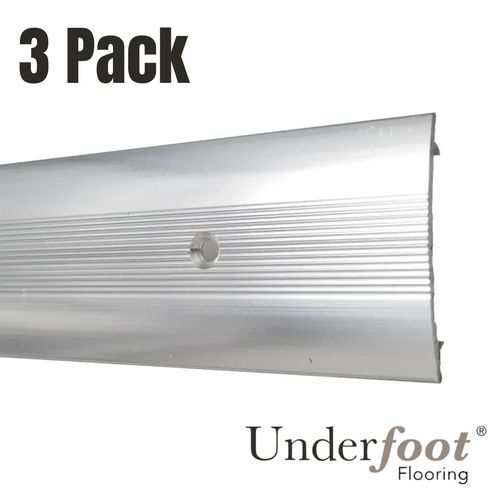 3 x Carpet Floor Flat Door Bar - 0.9m Silver Metal Threshold Trim Strip Door Bar — image 3