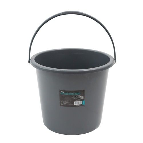 JVL 10L Round Bucket Recycled Plastic Grey Household Cleaning Bucket