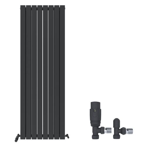 Radiator Vertical Designer Flat Double Angled Valve Anthracite Panel 1800x608mm — image 1
