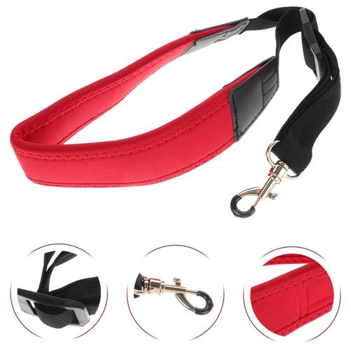 Red Polyester Adjustable Saxophone Neck Strap with Quick Release Hook — image 12