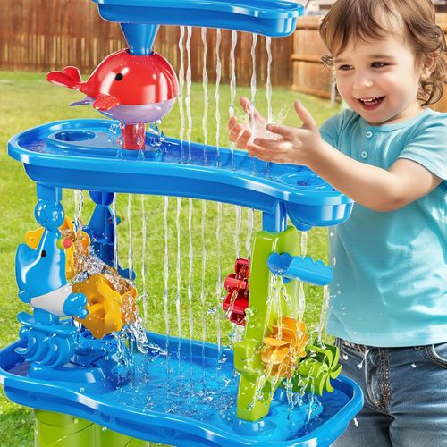 3-5 Tiers Toddler Sand Water Table Outdoor Summer Fun Garden Beach Play Sink Toy — image 6