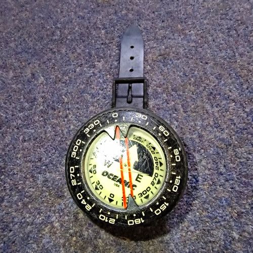 Oceanic Vintage Watch-Style Wrist Mount Scuba Dive Compass with Strap