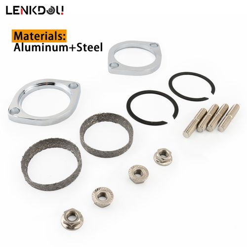 For Harley Big Twin Exhaust Flange Install Kit Pair Flanges Gaskets Nuts Washers — image 3