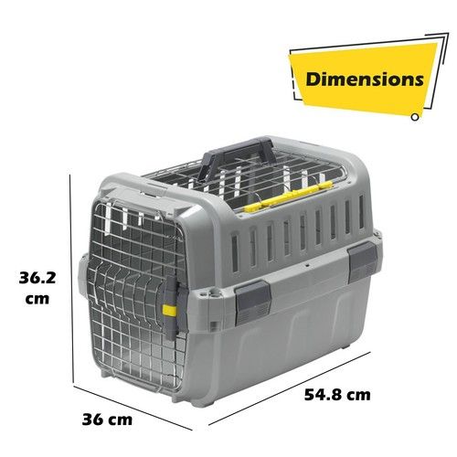 Pet Transporter Cat Dog Sturdy Carrier Crate Two-Door Travel Basket Box 3 Sizes