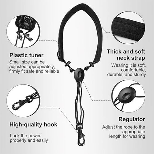 Saxophone Neck Strap Soft Padded Sax Strap for Alto Tenor Saxophone Baritone — image 3