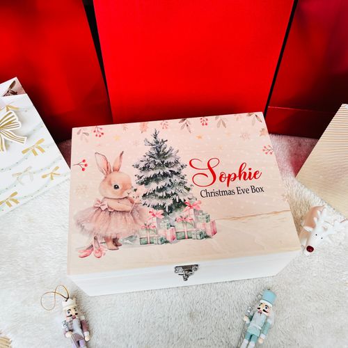 Bunny Christmas Eve Box Crate, Xmas Tradition Keepsake, Night Before Xmas — image 1
