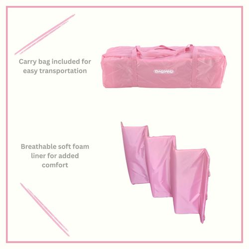 Babyco Travel Cot Crib Playpen -Pink Wave — image 2