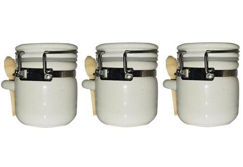 Tiptree White Mini Kilner Jar with Spoon x 3 Pack — image 1