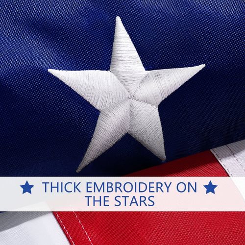 American Flag, 210D Heavy Duty Double Sided Outdoor Flag Embroidered Stars Brass — image 6