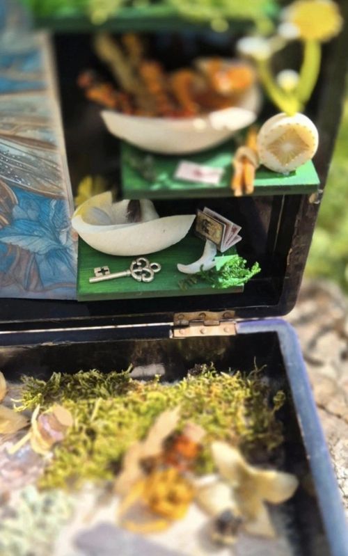 Handmade Fairy Mythical Creatures Miniature Diorama Scene  with Butterfly — image 4
