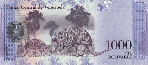 Venezuela banknote 2 5 10 20 50 100 500 1000 2000 5000 20000 bolivares animals 