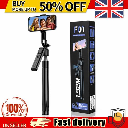 192cm 360 AI Face Tracking Selfie Stick Tripod w/2 Fill Lights Auto Open Stand — image 1