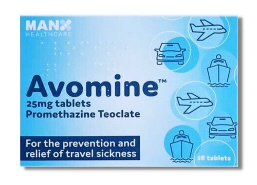 Avomin Tablets 25mg-To Prevent & Treat Travel Sickness/28 Tablets.