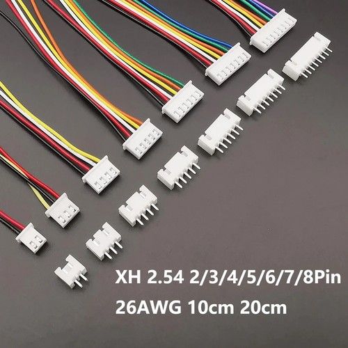 5 Sets 2.54mm Connector Kit 2-8 Pin Male Female Prewired Plug Socket Wire
