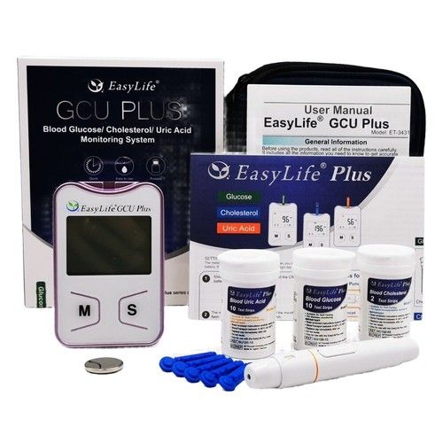 EasyLife  Home  Cholesterol / Glucose / Uric Acid  Monitor STARTER PACK GCU PLUS