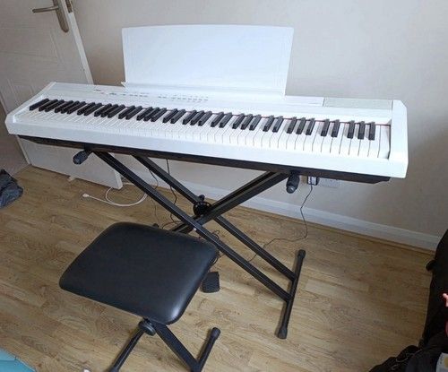 Yamaha P-105 Digital Piano White Including Stand Stool and Sustain Pedal Boxed