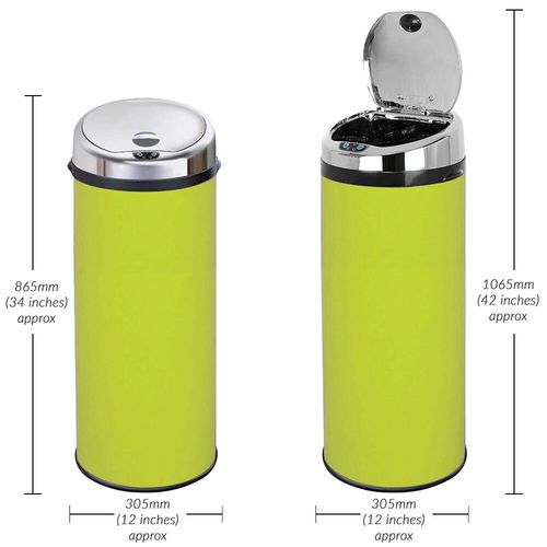 Inmotion 50L Lime Green S/s Auto Automatic Sensor Kitchen Waste Dust Bin — image 5