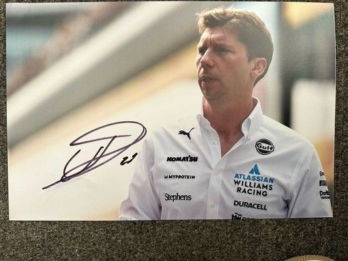 JAMES VOWLES HAND SIGNED 12X8” PHOTO ATLASSIAN WILLIAMS F1 MERCEDES AMG