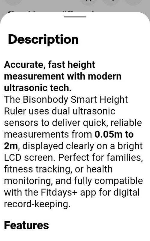 Bisonbody Smart Height Ruler – Ultrasonic Digital Measuring Tool w/ LCD Display — image 16
