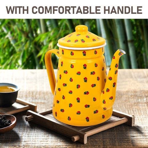 Tea Kettle Camping Teapot Boiling Tea Kettle Vintage Water Coffee Milk Pot with — image 4