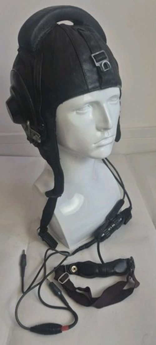 Vintage Original Soviet Militaria Pilot Aviator Helmet Leather USSR