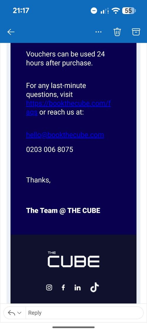 THE CUBE Experience Day Gift Voucher £50 Value  Expires 5/ 11/ 26 — image 3