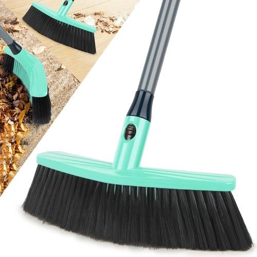 Papclean Sweeping Brush Indoor: Kitchen Broom with Soft Bristle Green
