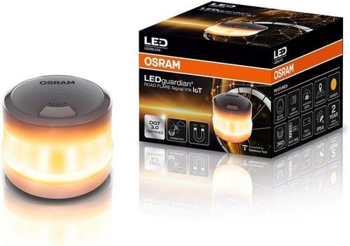 LEDguardian ROAD FLARE Signal V16 IoT, DGT 3.0 certified LED warning light, man