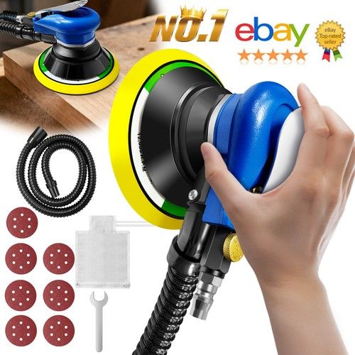 Air Random Orbital Palm Sander 6" 150mm Dual Action Auto Body Orbit DA Sanding