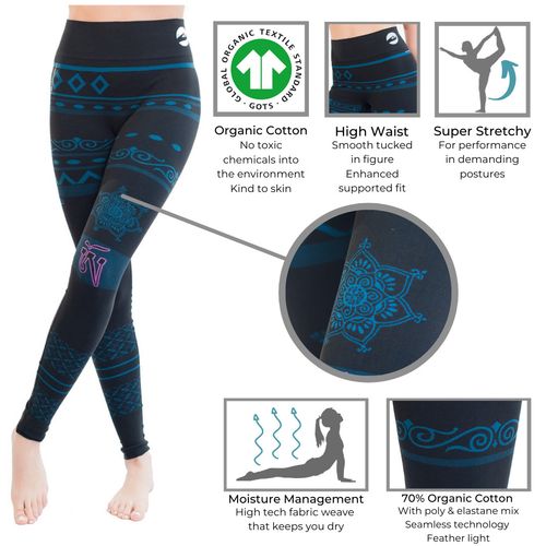SALE - Balance Seamless Organic colourful Yoga Gym workout Leggings, High length — image 3