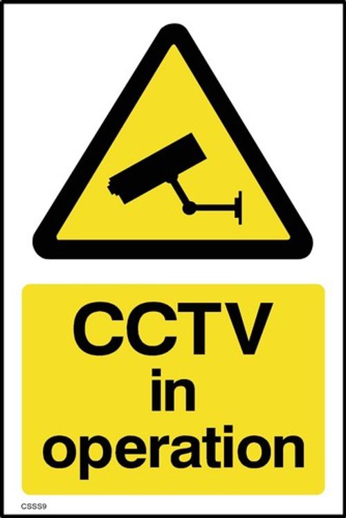 CCTV in Operation Sign or Sticker - All Material & Size options  (CSSS9)