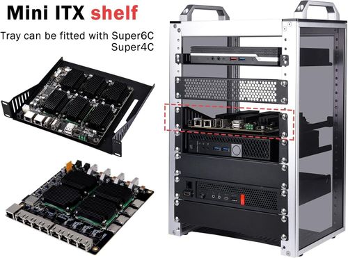 10-Inch Mini ITX Shelf - Durable Black Rack Mount with Optimized Ventilation — image 3