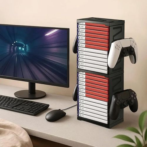 Game Storage Tower Universal Vertical Stand Holds 24 Discs for PS5 PS4 Xbox A — image 9