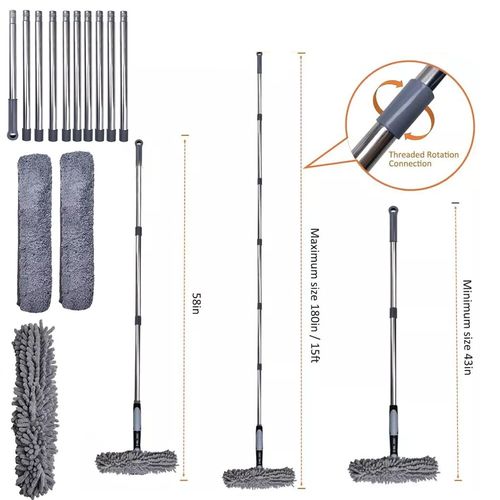 4.5M Telescopic Squeegee Cleaner Window Glass Cleaning Kit Extendable Pole Tool — image 2