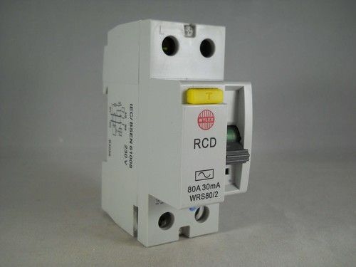 Wylex RCD 80 Amp 30mA Double Pole 80A RCCB Trip WRS80/2