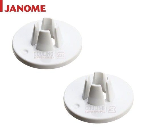 JANOME Sewing Machine THREAD SPOOL HOLDER CAP COTTON DISC STOPS SMALL Genuine x2