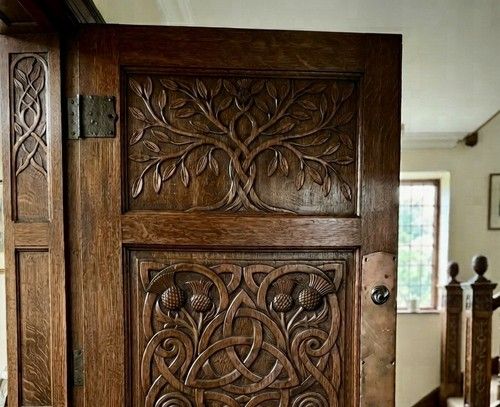 Art Nouveau / Arts Crafts Solid COPPER Finger Push Door Plate England Circa 1910