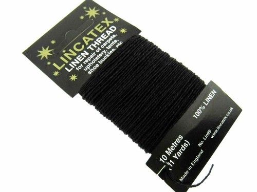 STRONG LINEN THREAD SEWING REPAIR MENDING LEATHER UPHOLSTERY – 10 METRE LINCATEX