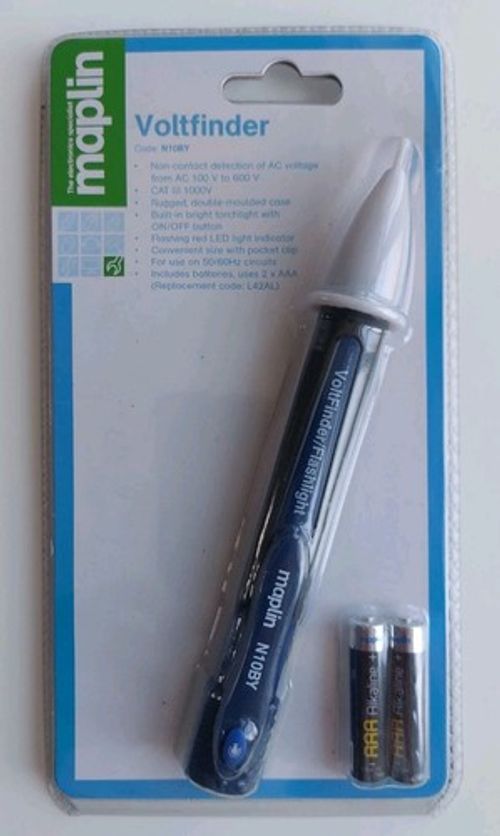 NEW SEALED Maplin N10BY Voltfinder Non-Contact AC Voltage Tester CAT III 1000V
