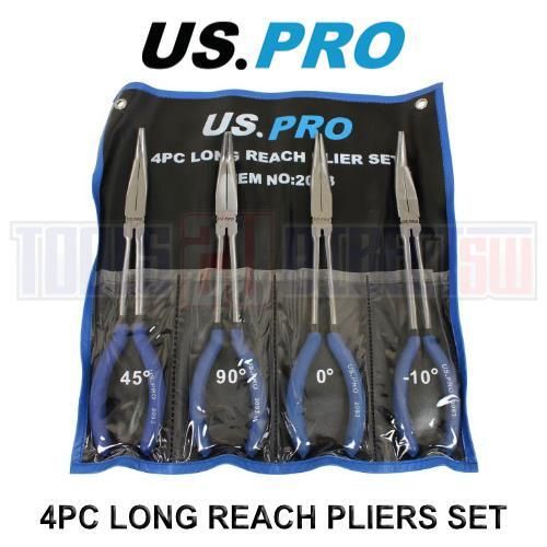 US PRO 4pc 285mm Long Reach Nose Pliers, Plier Set 2093