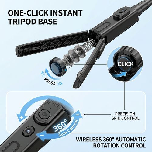 192cm 360 AI Face Tracking Selfie Stick Tripod w/2 Fill Lights Auto Open Stand — image 17