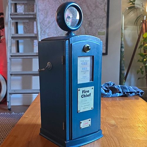 Fire Chief Reproduction Petrol Pump Cabinet with Hose & Globe, Opening Door