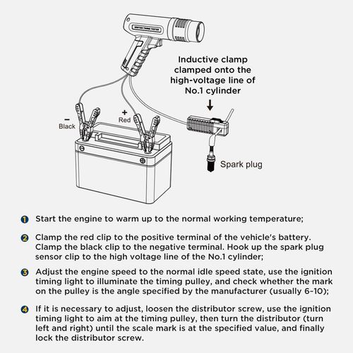 Ignition Timing Light 12V Gasoline Engine Timing Strobe Lamp for Car Motorcycle — image 8